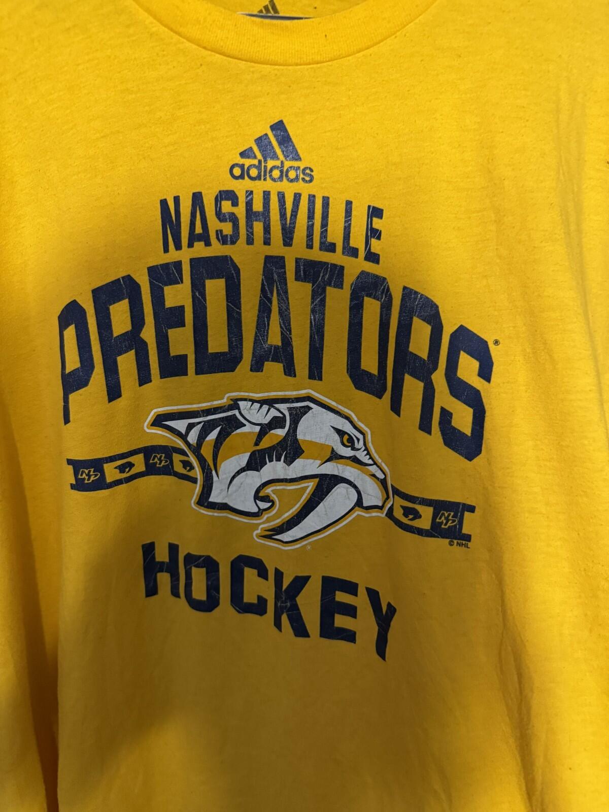 Nashville Predators Yellow Adidas T Shirt Men's Size XXL