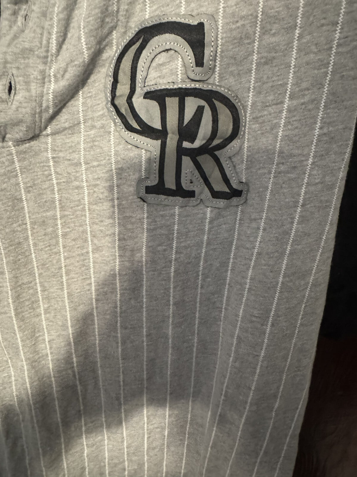 Colorado Rockies Majestic Henley Jersey Men's Sz 2XL Gray
