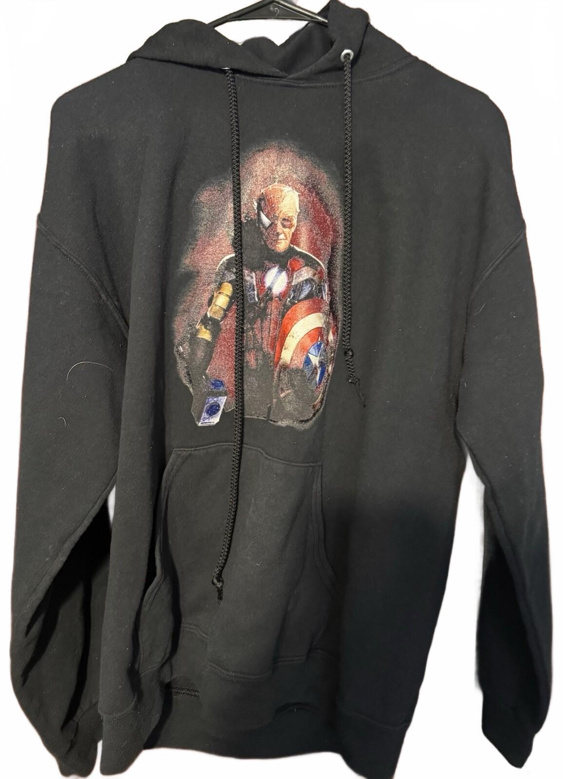 Marvel Stan Lee Avengers Pullover  Hoodie Men's Size L Black