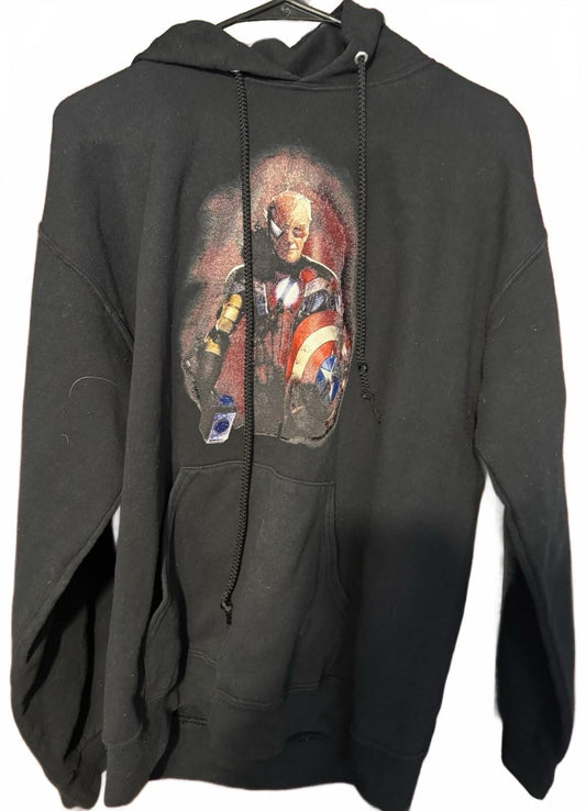 Marvel Stan Lee Avengers Pullover  Hoodie Men's Size L Black