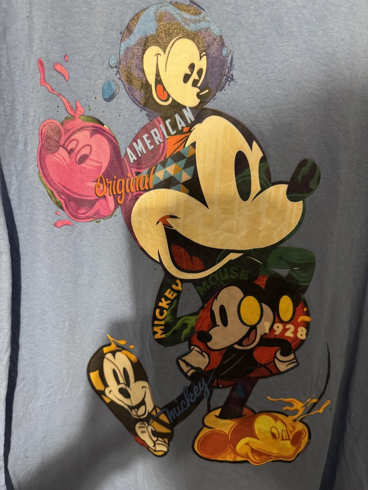 Mickey Mouse Disney T-Shirt Blue Men's Size XL