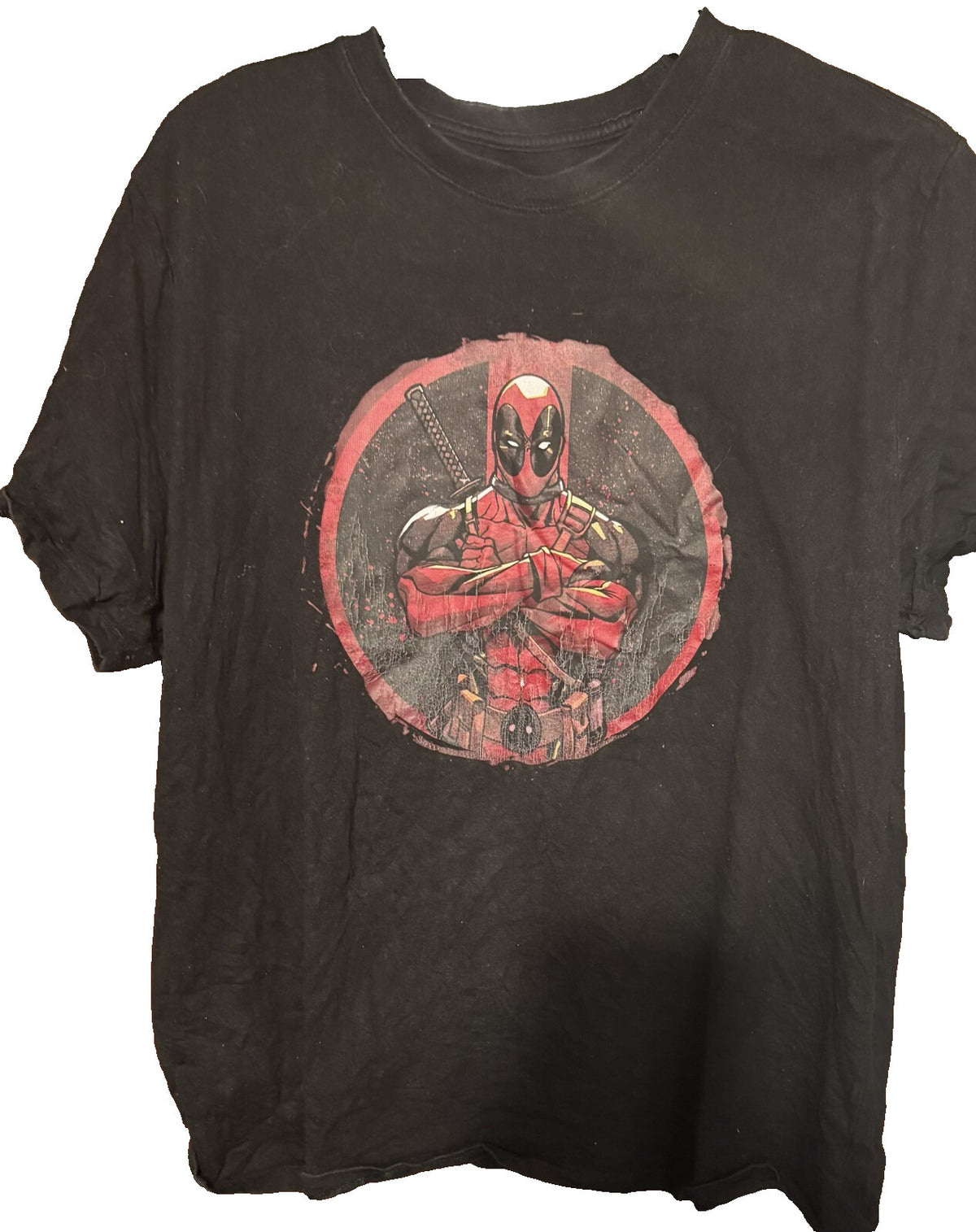 Deadpool Marvel Short Sleeve Tee shirt Men's Sz XL Black