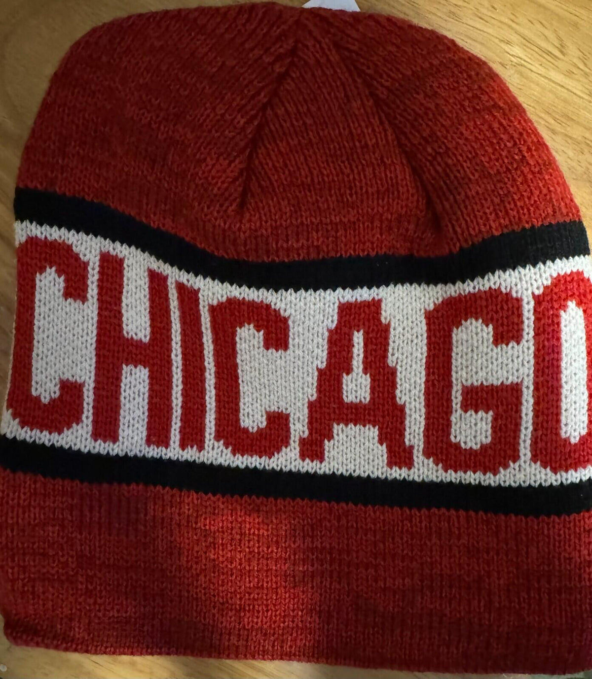 Chicago Blackhawks Knit Beanie Hat Winter Cap Toque NHL NEW WITH TAGS Red
