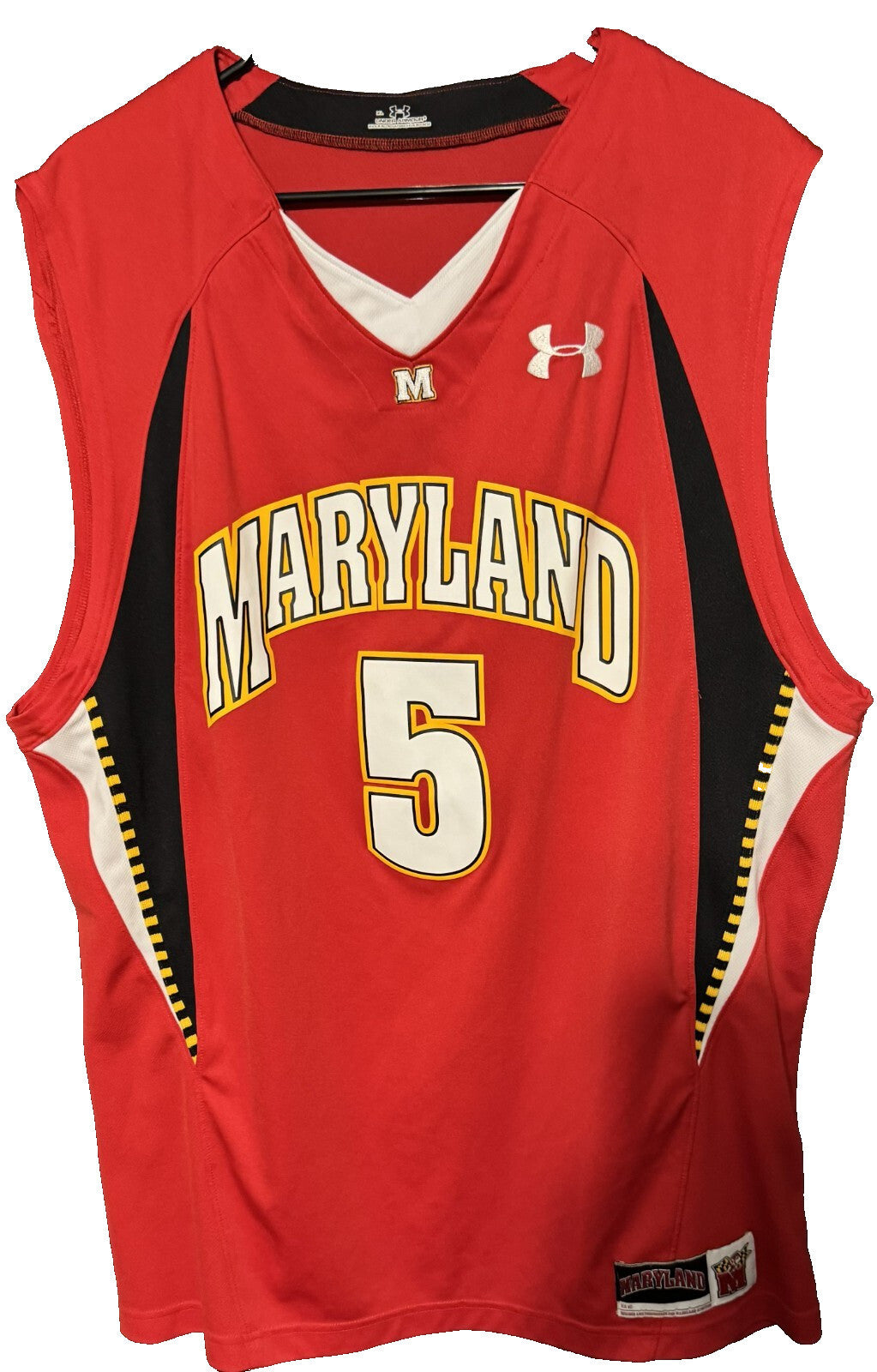 Maryland Terps #5 Under Armour Men's Basketball Jersey Red Size XL