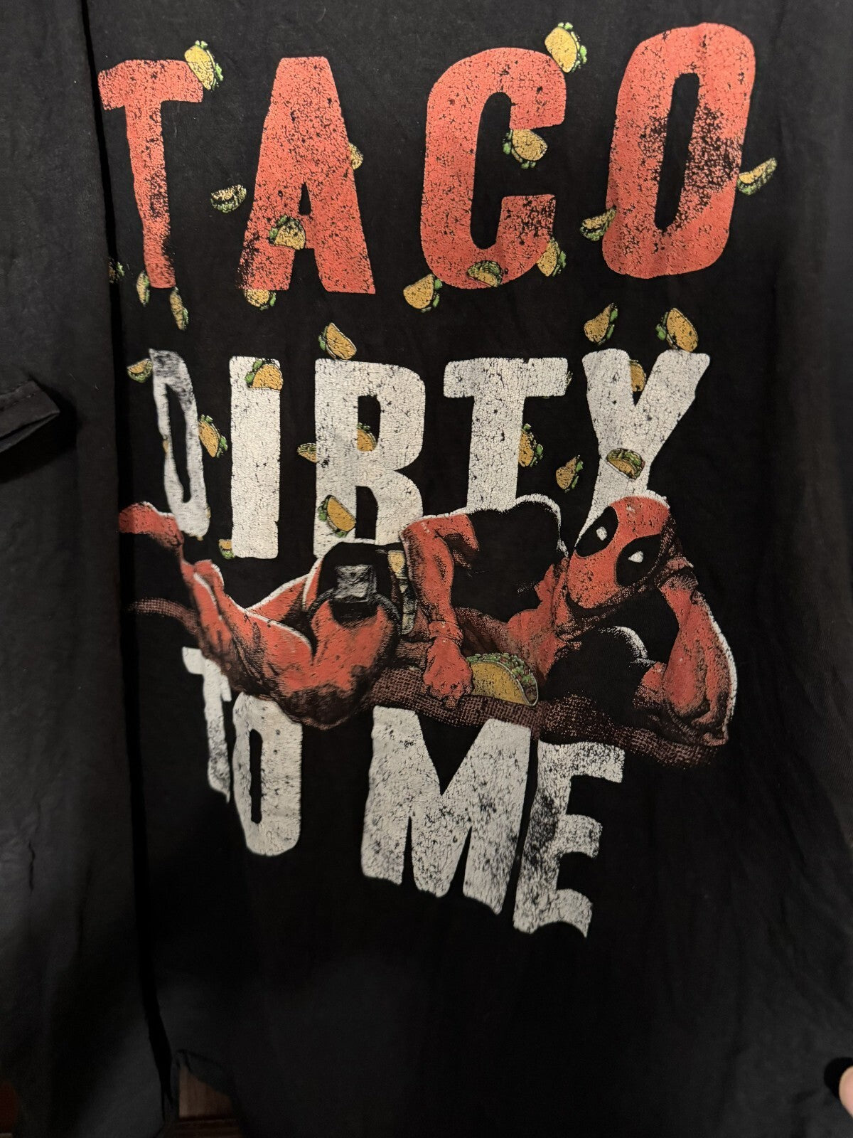 Deadpool Marvel Taco Dirty To Me T-shirt Men's Sz XXL Black