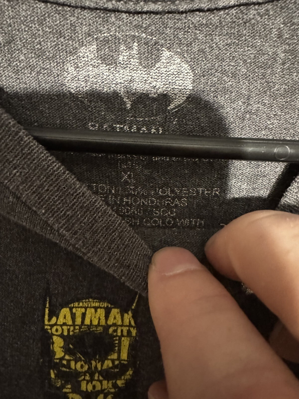 Batman Character T Shirt Men's Sz XL Gray DC Comics