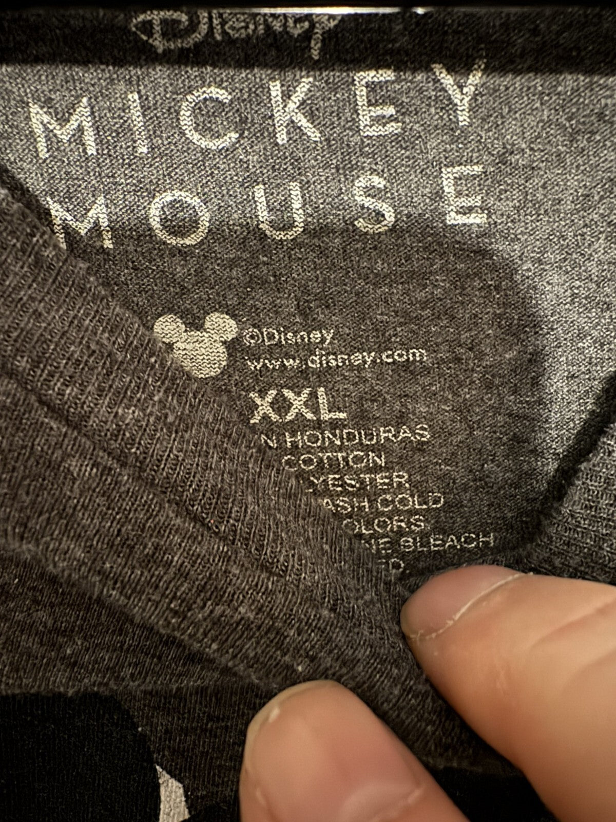 Mickey Mouse Disney T Shirt Gray Men's Size 2XL