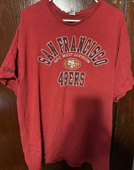 San Francisco 49ers Short Sleeve T-Shirt Men Sz XL Red