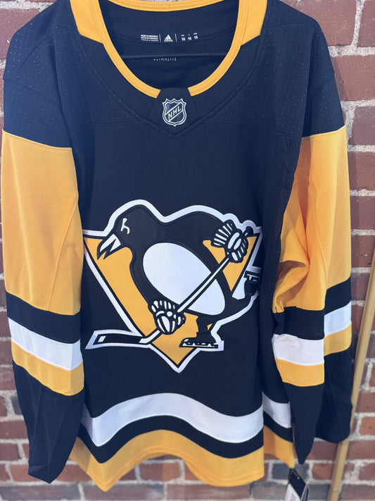 Pittsburgh Penguins Black Adidas Jersey With Fight Strap Size 56 NEW WITH TAGS