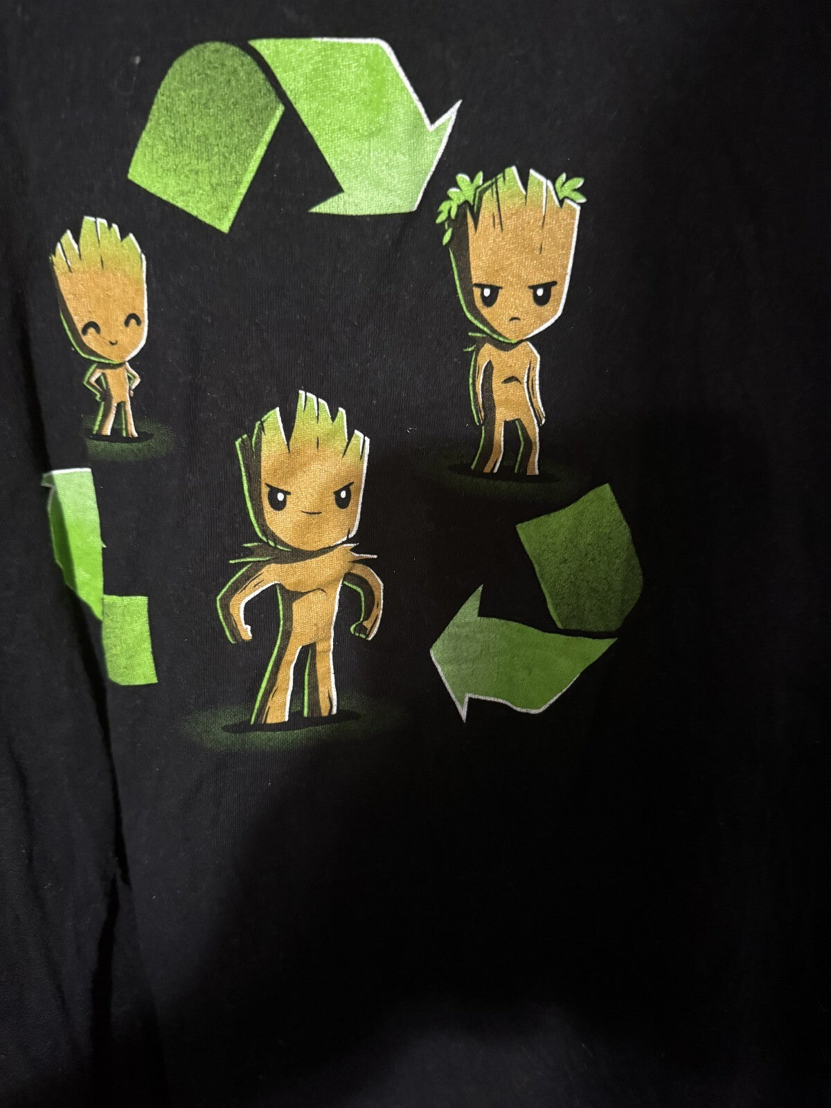Groot Recycle T-shirt Marvel Guardians of the Galaxy Men Size 3XL Black
