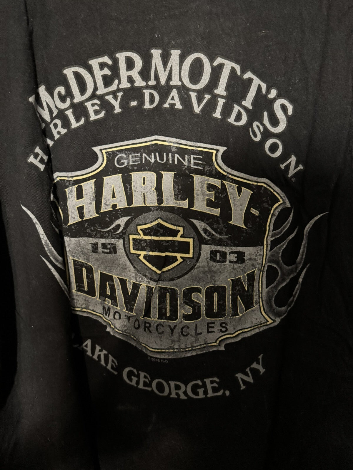 Harley-Davidson of Lake George NY T-Shirt Men's Sz XL Black