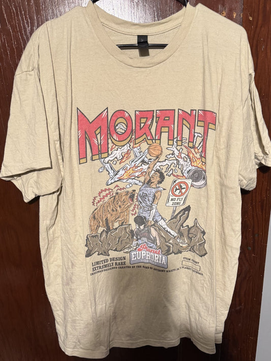 Memphis Grizzlies Cream Ja Morant S/S Tee Men's sz XL