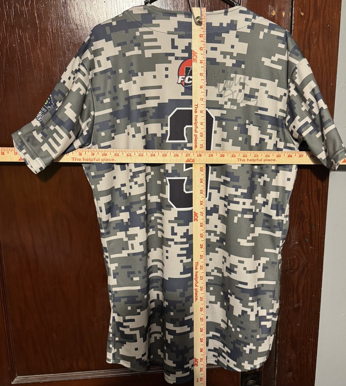 Worcester Bravehearts Game Worn Jersey Camo Print #3 men’s size L