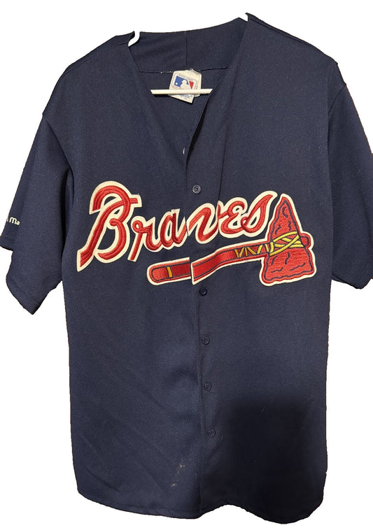 Atlanta Braves Vintage Majestic Jersey Men's Sz XL Blue