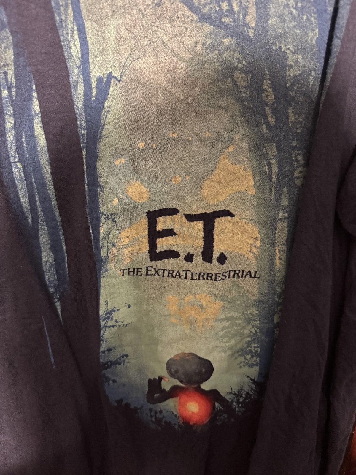 ET Movie Extra Terrestrial Logo T-Shirt Men Sz L Gray