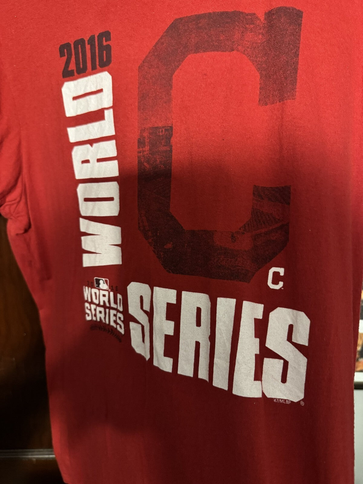 Cleveland Indians '47 2016 World Series T-Shirt Men's L Red