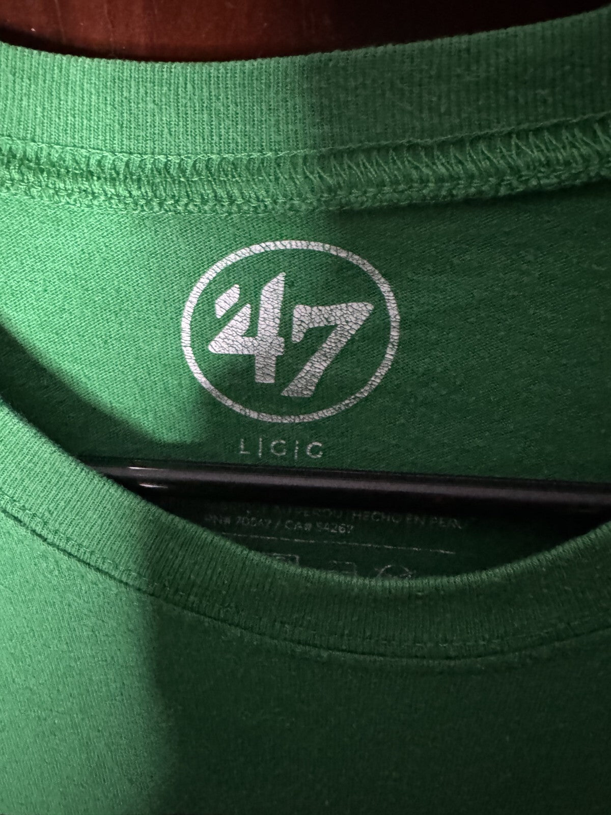 Boston Celtics Long Sleeve '47 Brand T-Shirt Men Size L NBA Green
