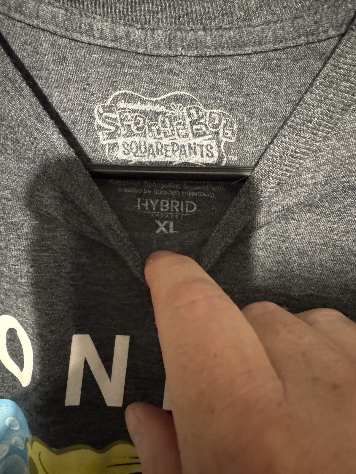 SpongeBob SquarePants S/S T-Shirt Men XL Gray