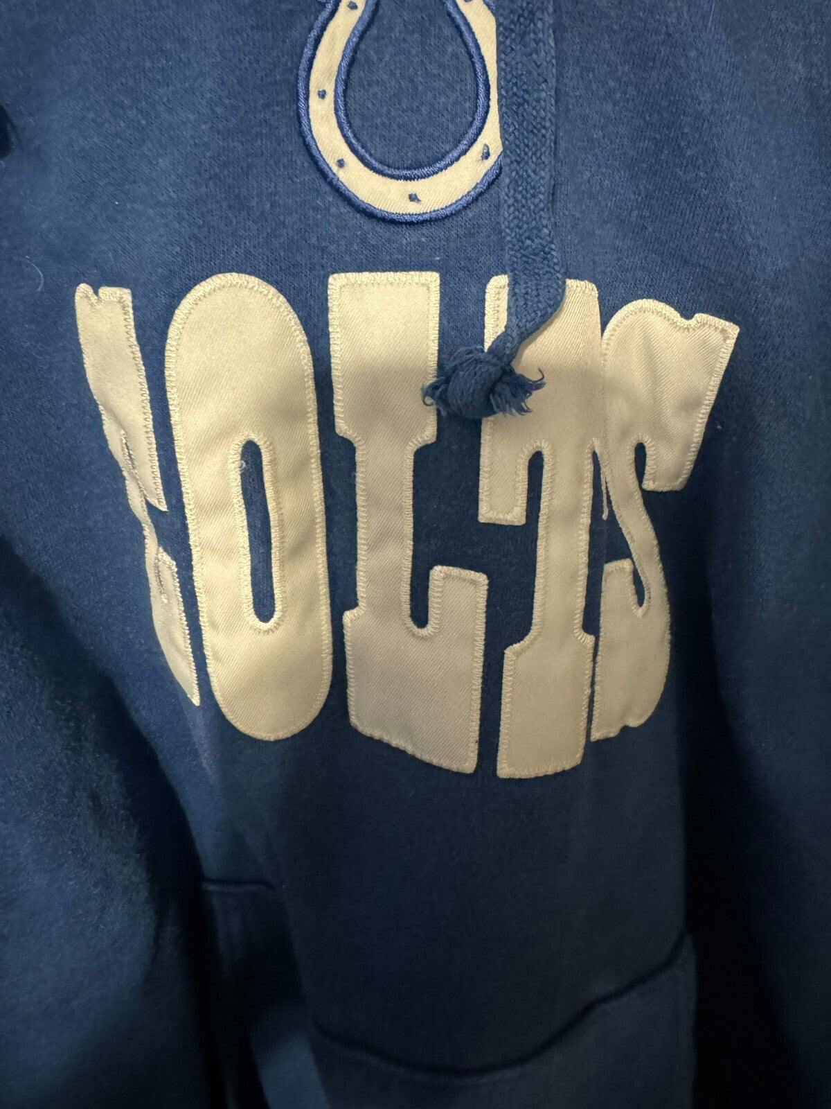 Indianapolis Colts Hoodie Mens L (?) White Blue Sweatshirt