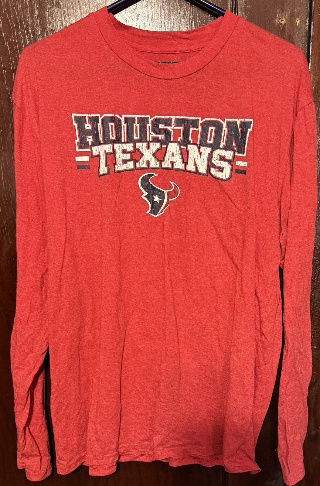 Houston Texans Long Sleeve Tee Shirt Red Size Men's Size XL