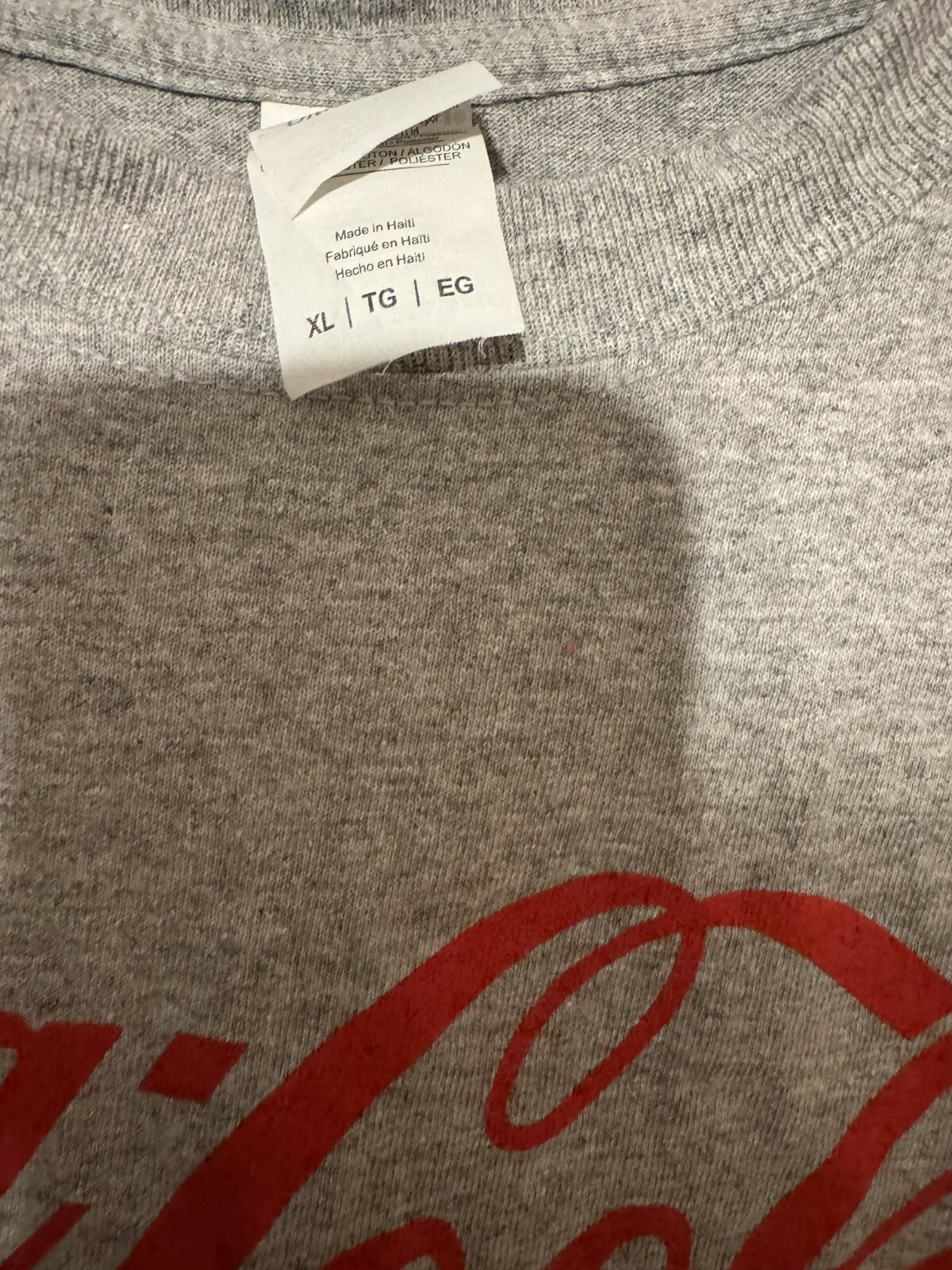 Coca Cola Classic Logo Men's Size XL Gray T-Shirt Coke