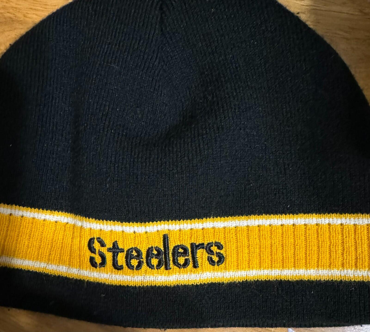 Pittsburgh Steelers Knit Beanie Hat Toque Black Raised Logo