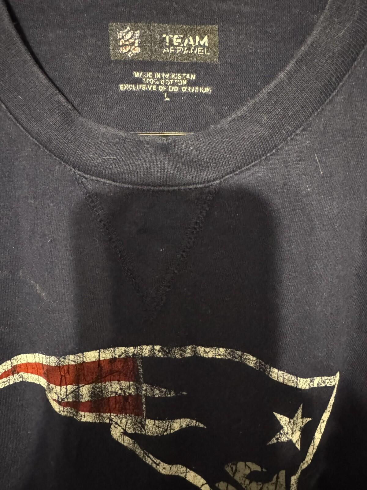 New England Patriots Long Sleeve Pullover Men Sz L Blue
