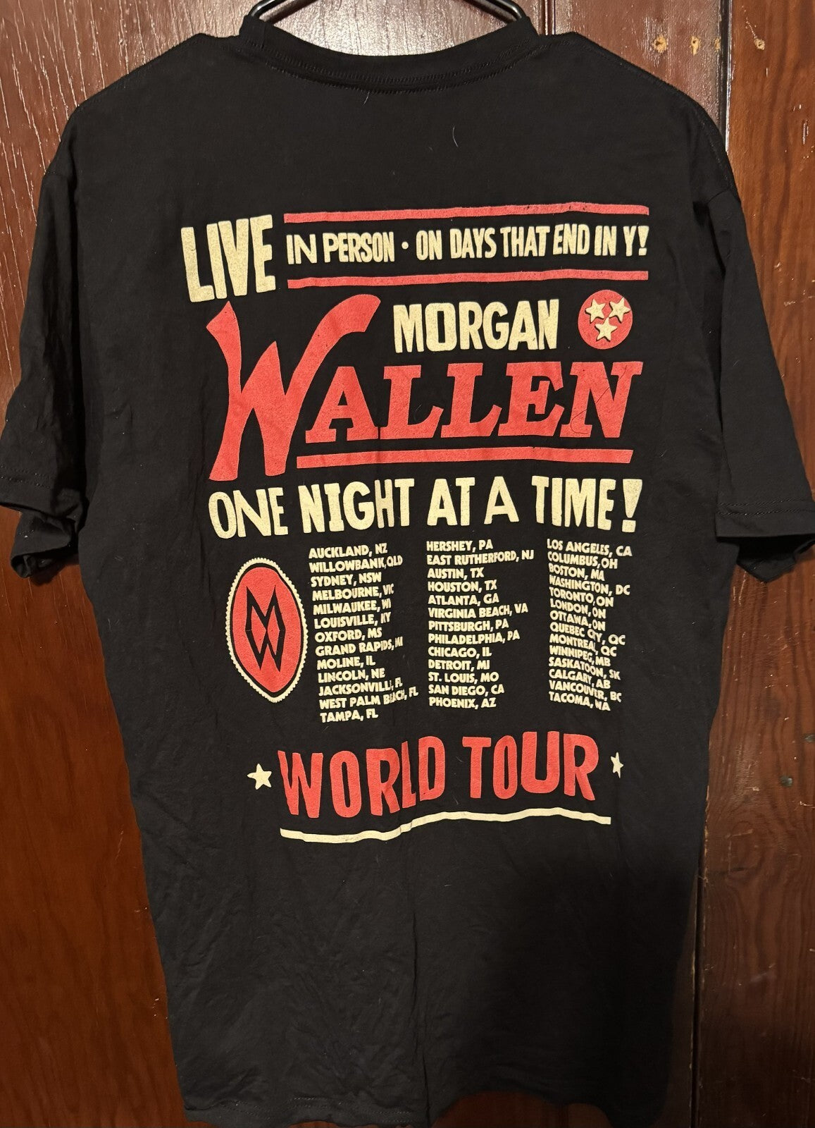 Morgan Wallen One Night At A Time Tour Concert t-shirt Black Men's size XL