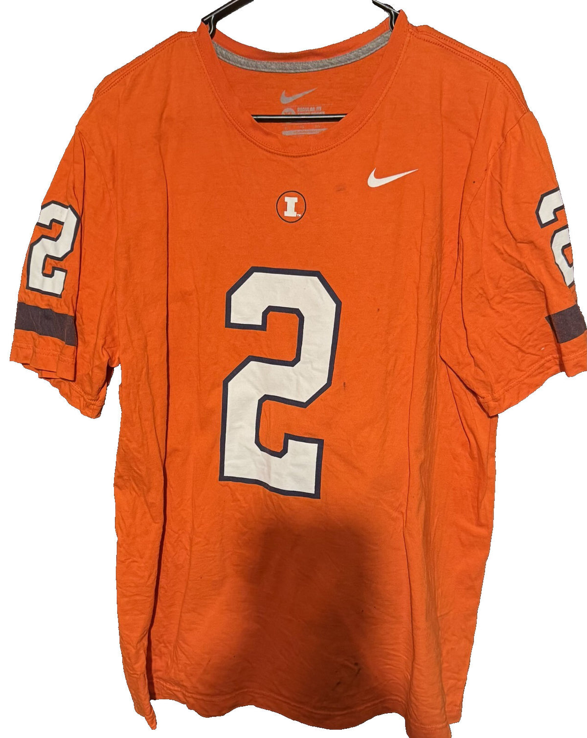 University of Illinois Nike Football T-Shirt Men's Size XL Orange