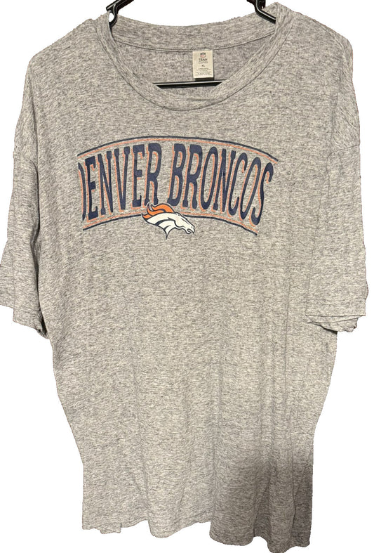 Denver Broncos Short Sleeve T-Shirt Men's XL Gray