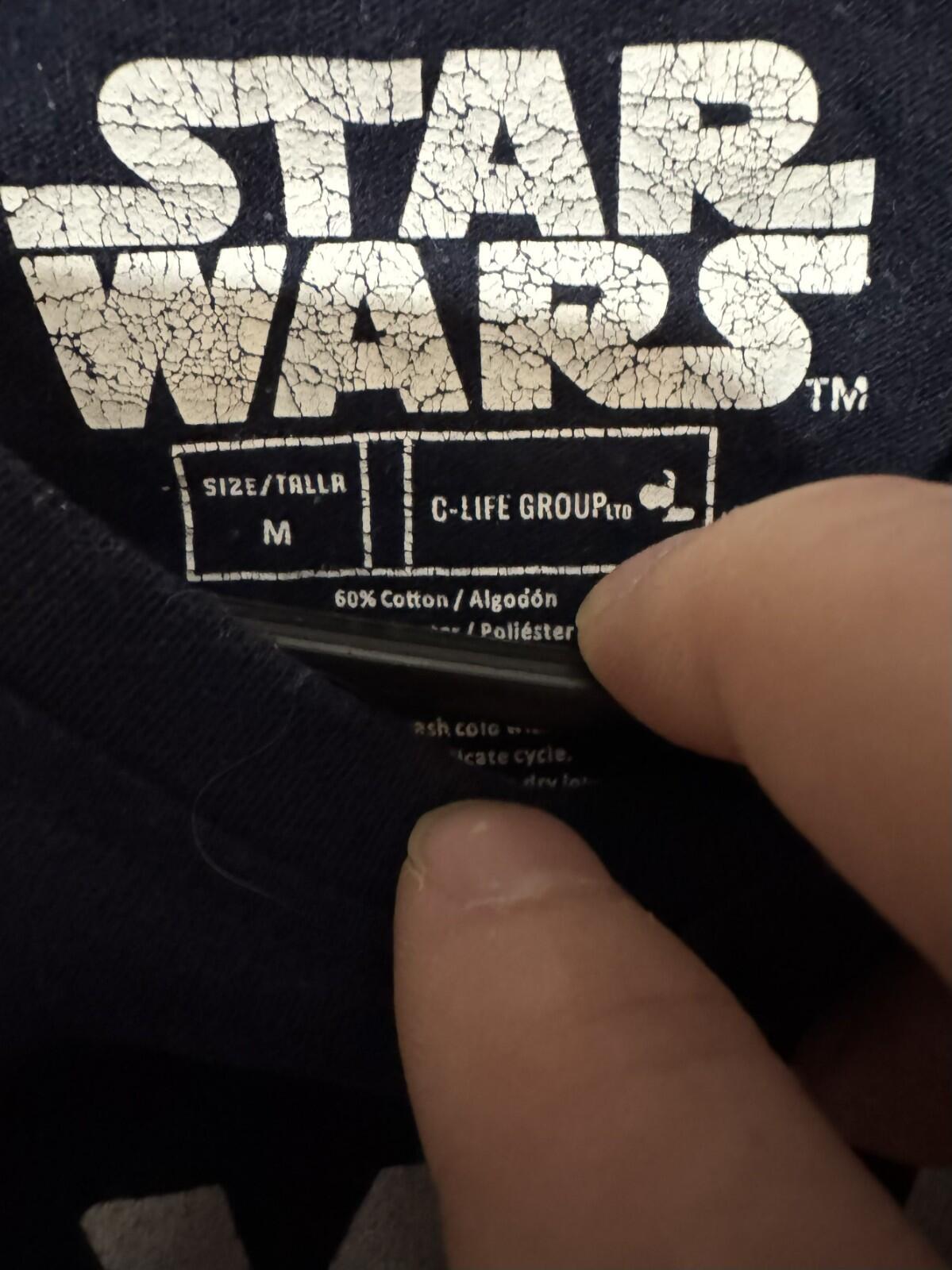 Star Wars Logo Animated Luke Skywalker T Shirt Men Sz M Blue