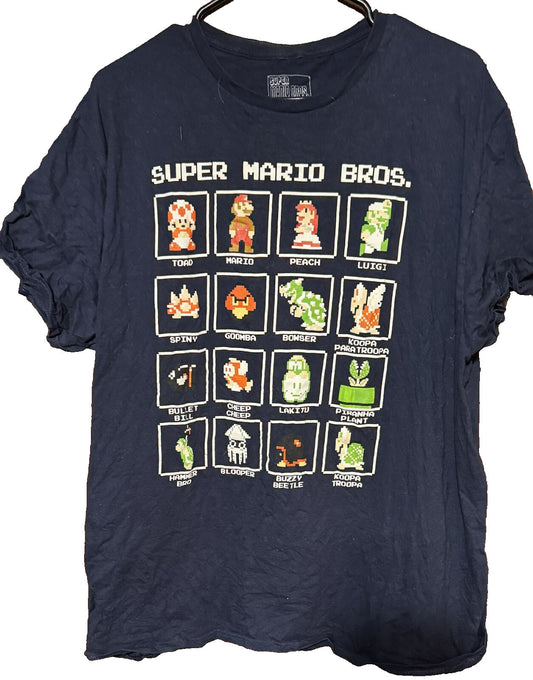Super Mario Brothers Characters T Shirt Men's Size XXL Blue