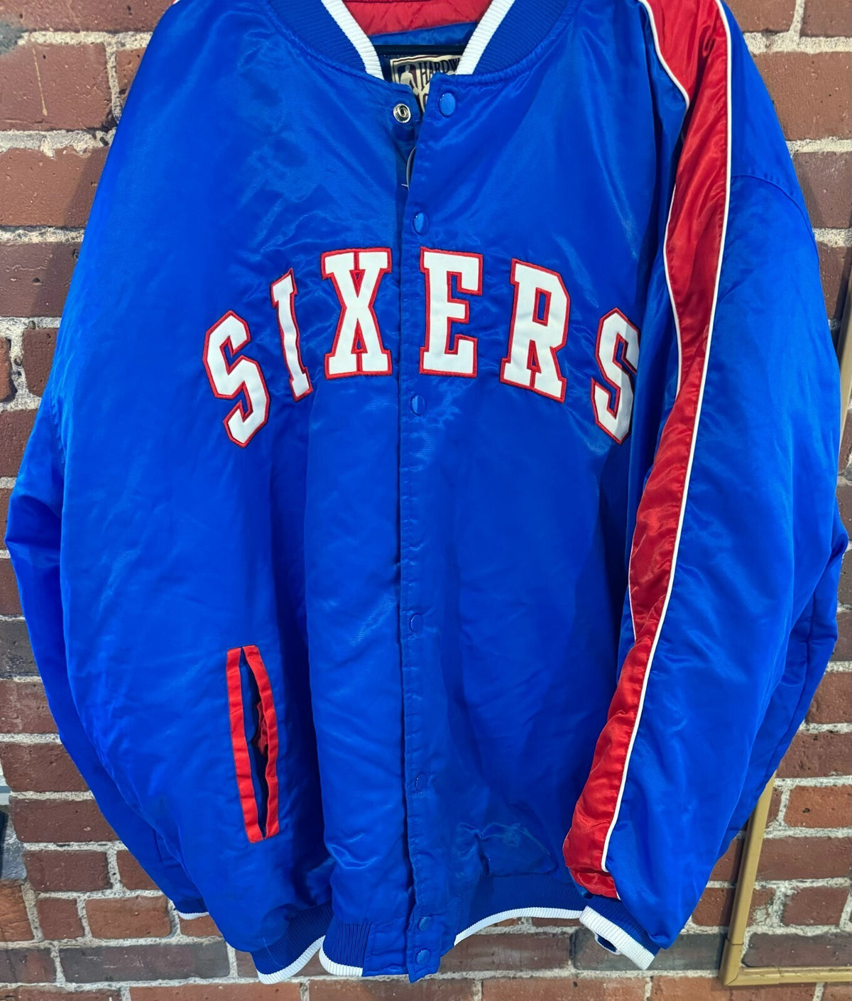 Philadelphia 76ers Blue Satin Jacket G III Men's size XXXL