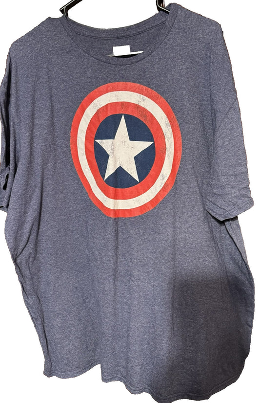 Captain America Marvel Avengers T-Shirt Men's Sz 2XL Blue