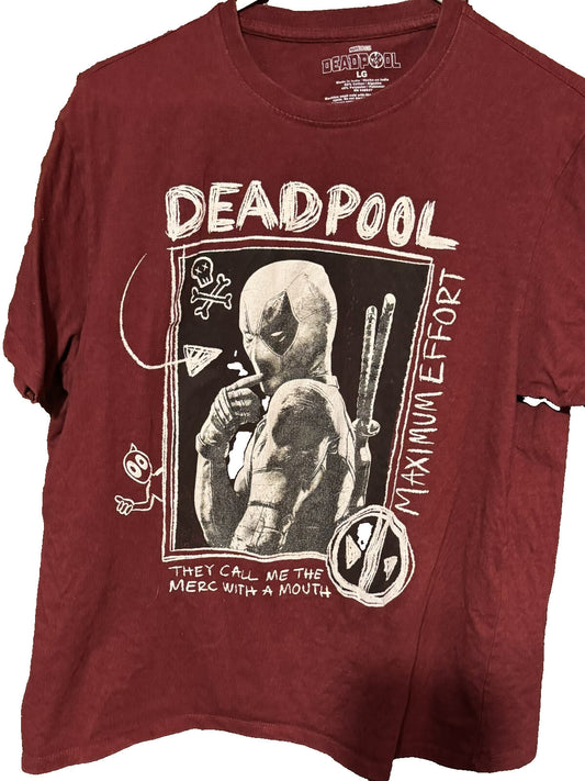 Deadpool Marvel Short Sleeve Tee shirt Men's Sz L Red marvel