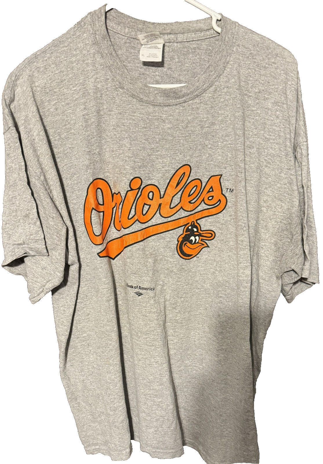 Baltimore Orioles Gray Distressed S/S T-shirt Men size XL