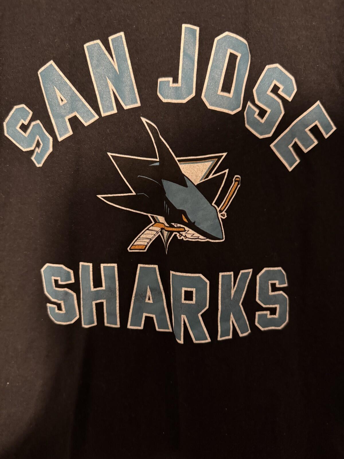 San Jose Sharks Wright & Ditson Black Logo T-Shirt Sz M ?