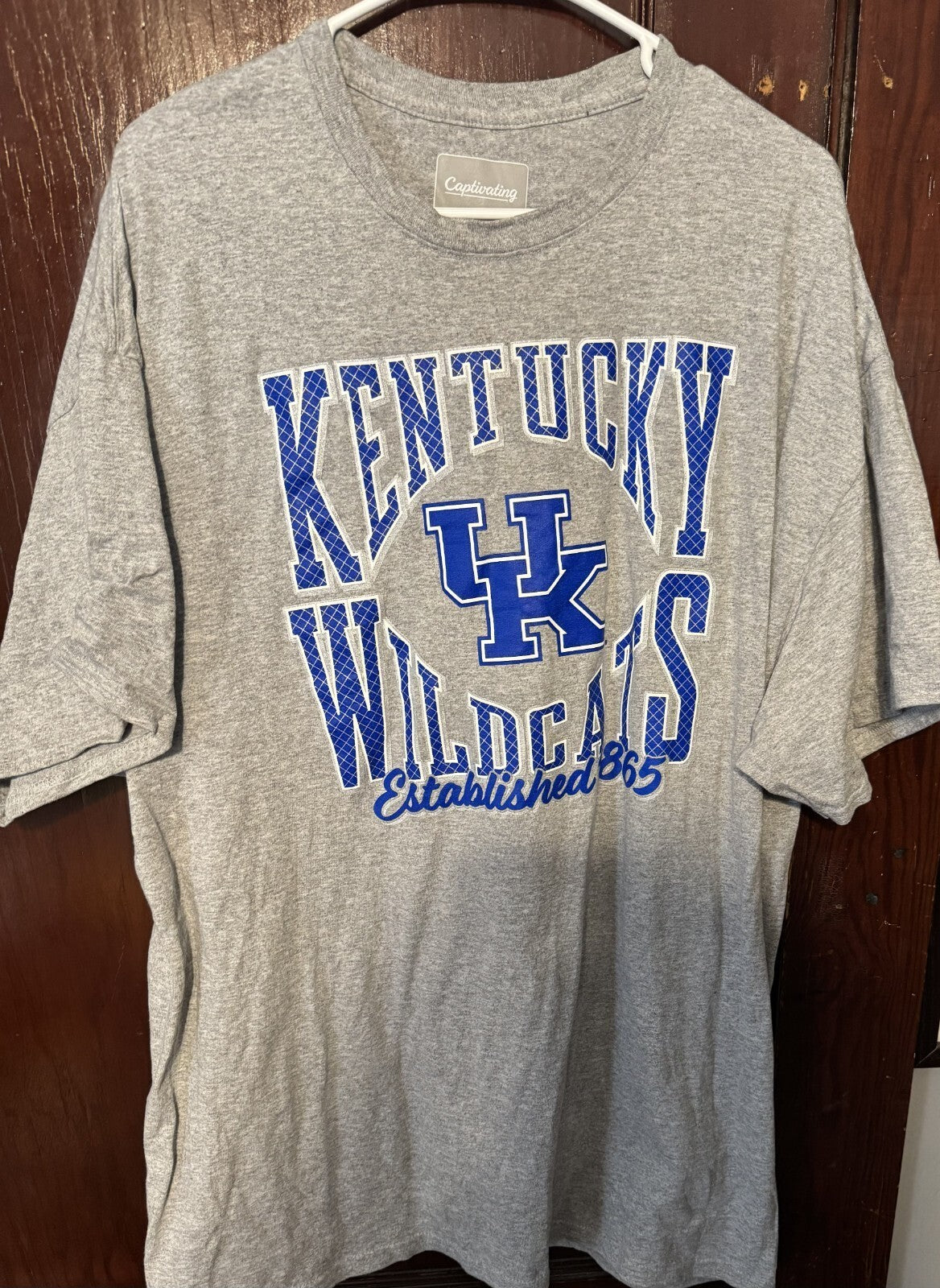 Kentucky Wildcats Short Sleeve T-Shirt Men Size 2XL Gray
