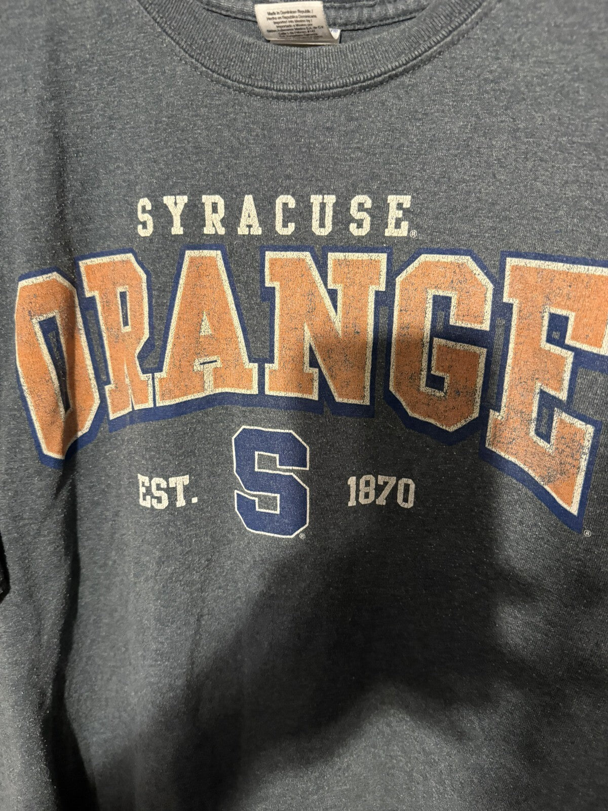 Syracuse Orangemen Distressed Logo Tee Men XL Blue