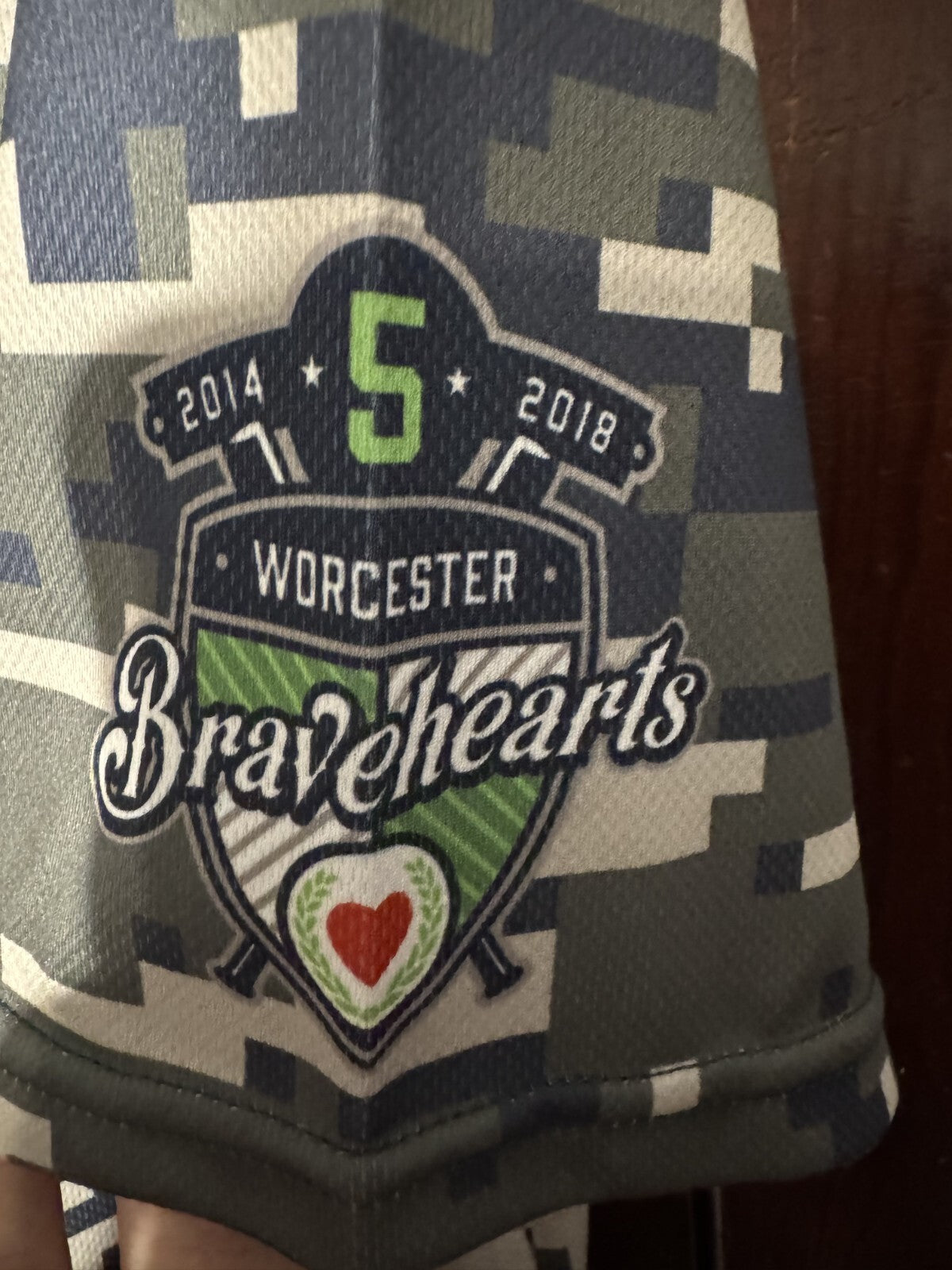 Worcester Bravehearts Game Worn Jersey Camo Print #3 men’s size L
