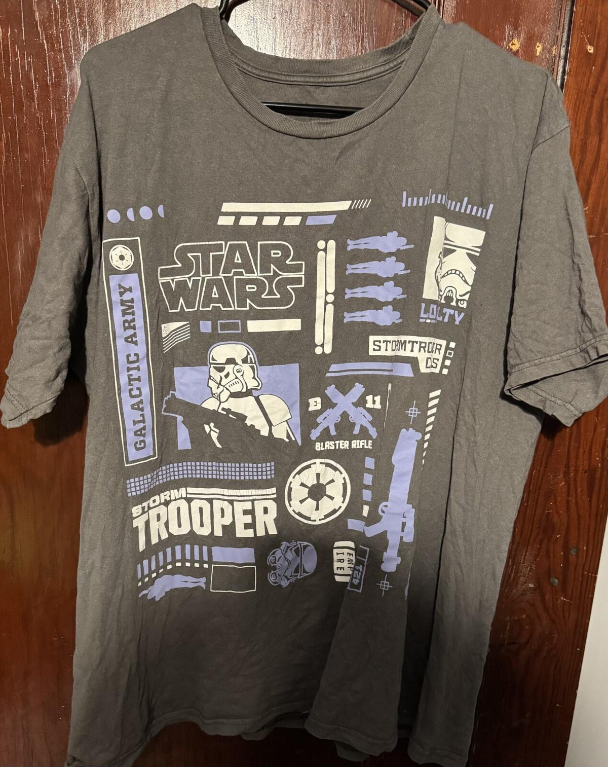 Star Wars Logo Storm Trooper T-Shirt Men's Size XL Gray