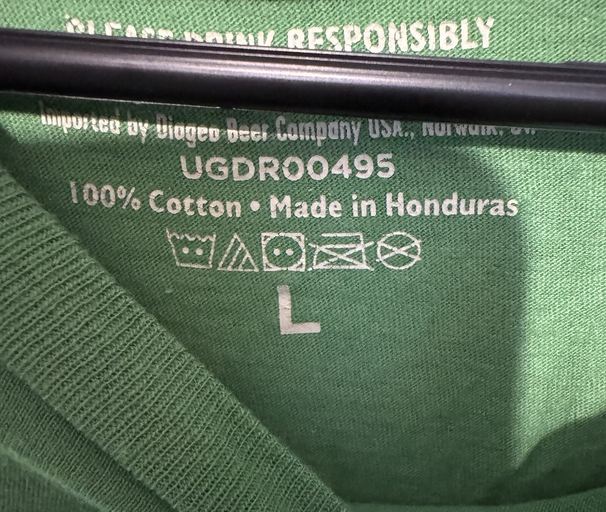 Guinness Beer Green Logo Tee Shirt Men Sz L