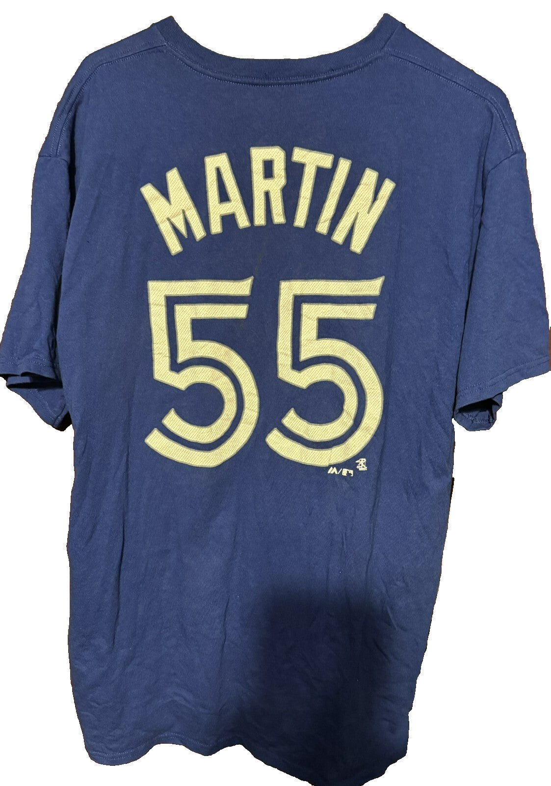 Toronto Blue Jays Russell Martin #55 Majestic Player Tee Men's Size L Blue