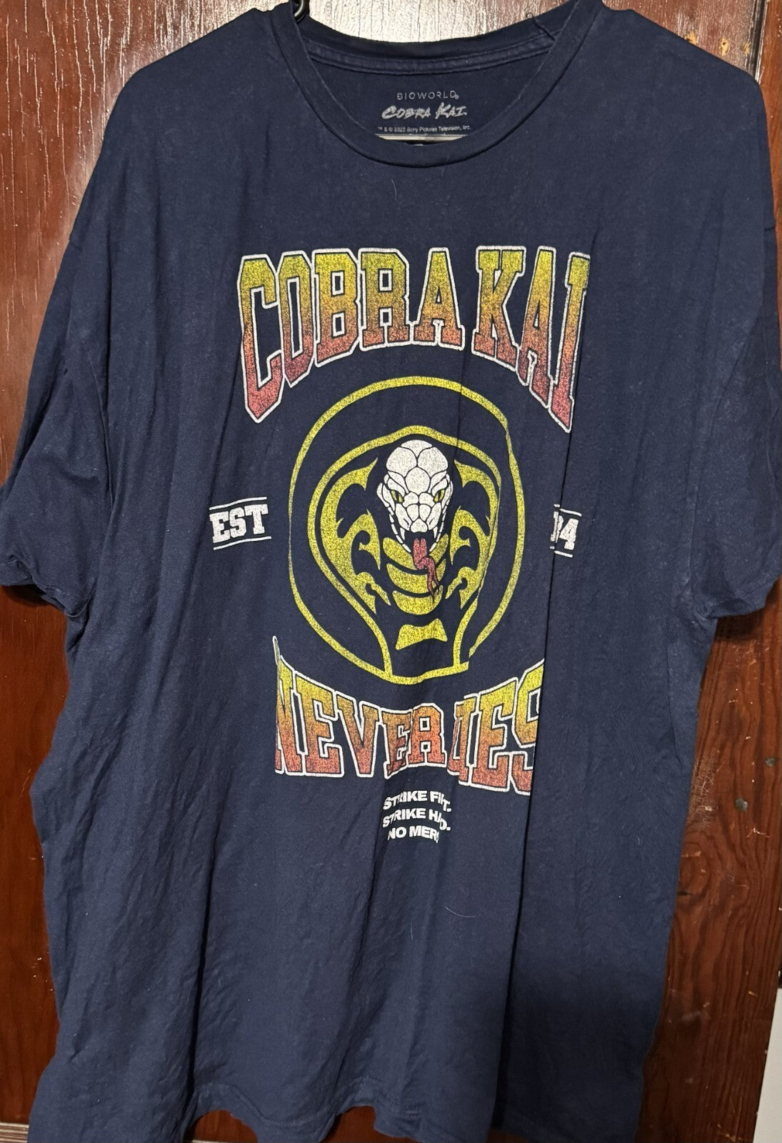 Cobra Kai Karate Kid Tee Shirt Men's Size XXL Blue