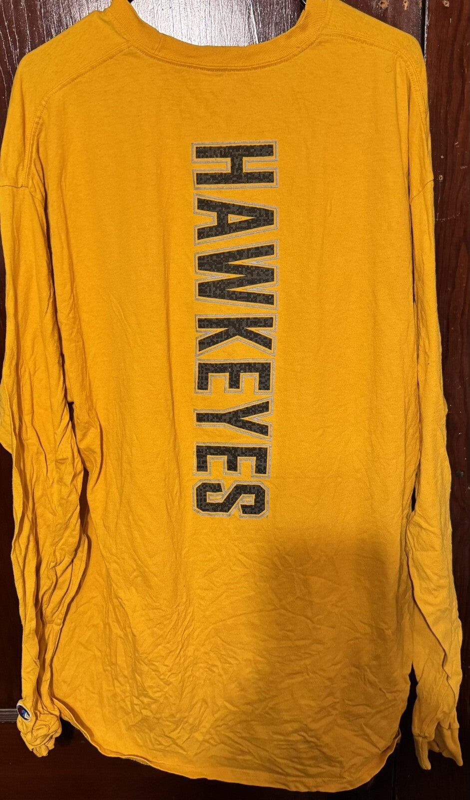 Iowa Hawkeyes Champion L/S T-Shirt Yellow Men Sz XXL Big 10