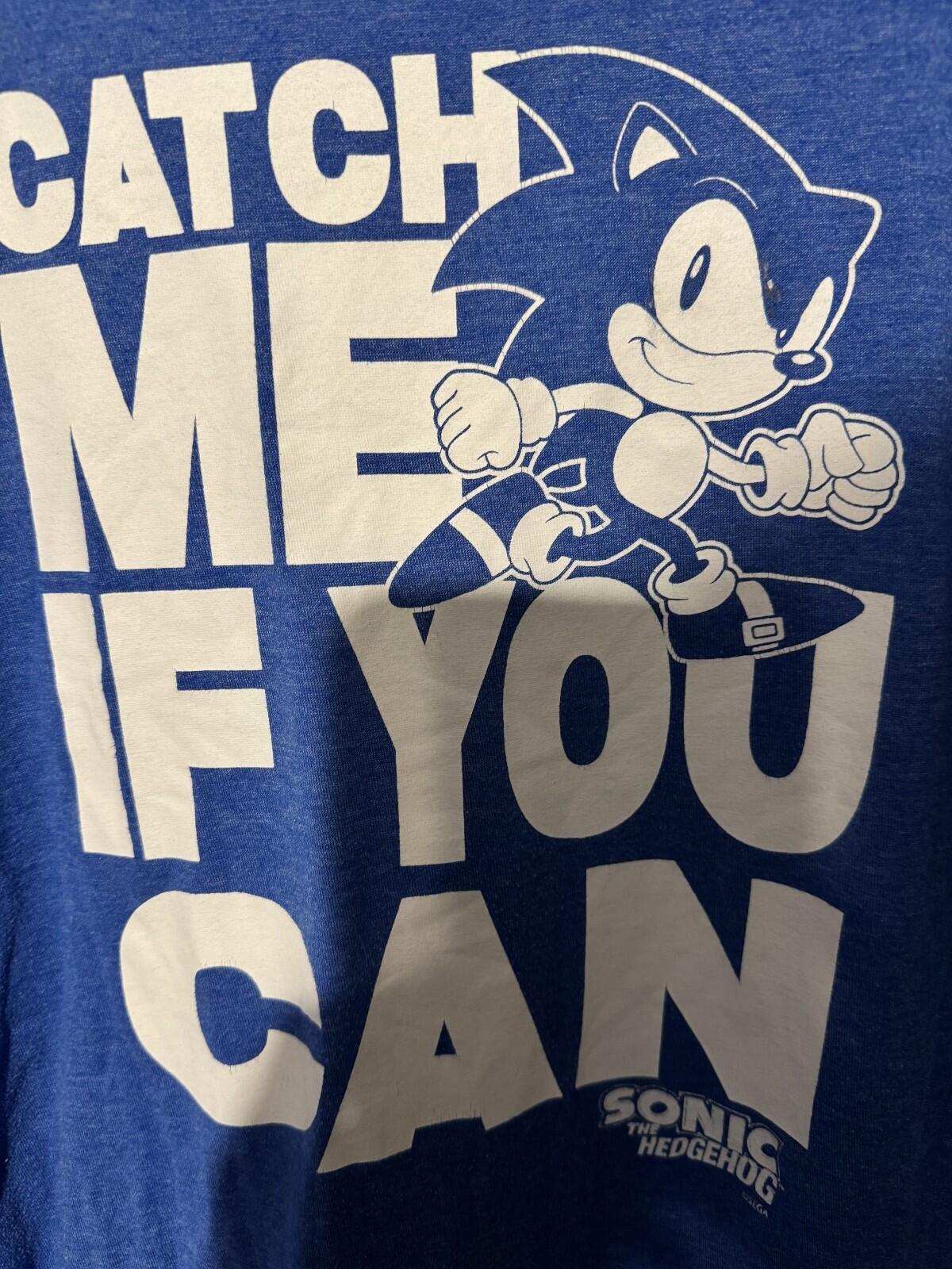 Sonic the Hedgehog Character T-Shirt Kid's Size L Blue