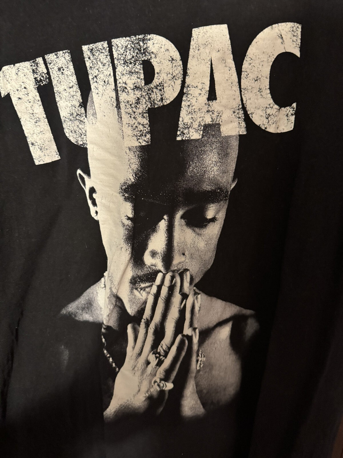 Tupac Shakur Distressed t-shirt Black Men's size XL