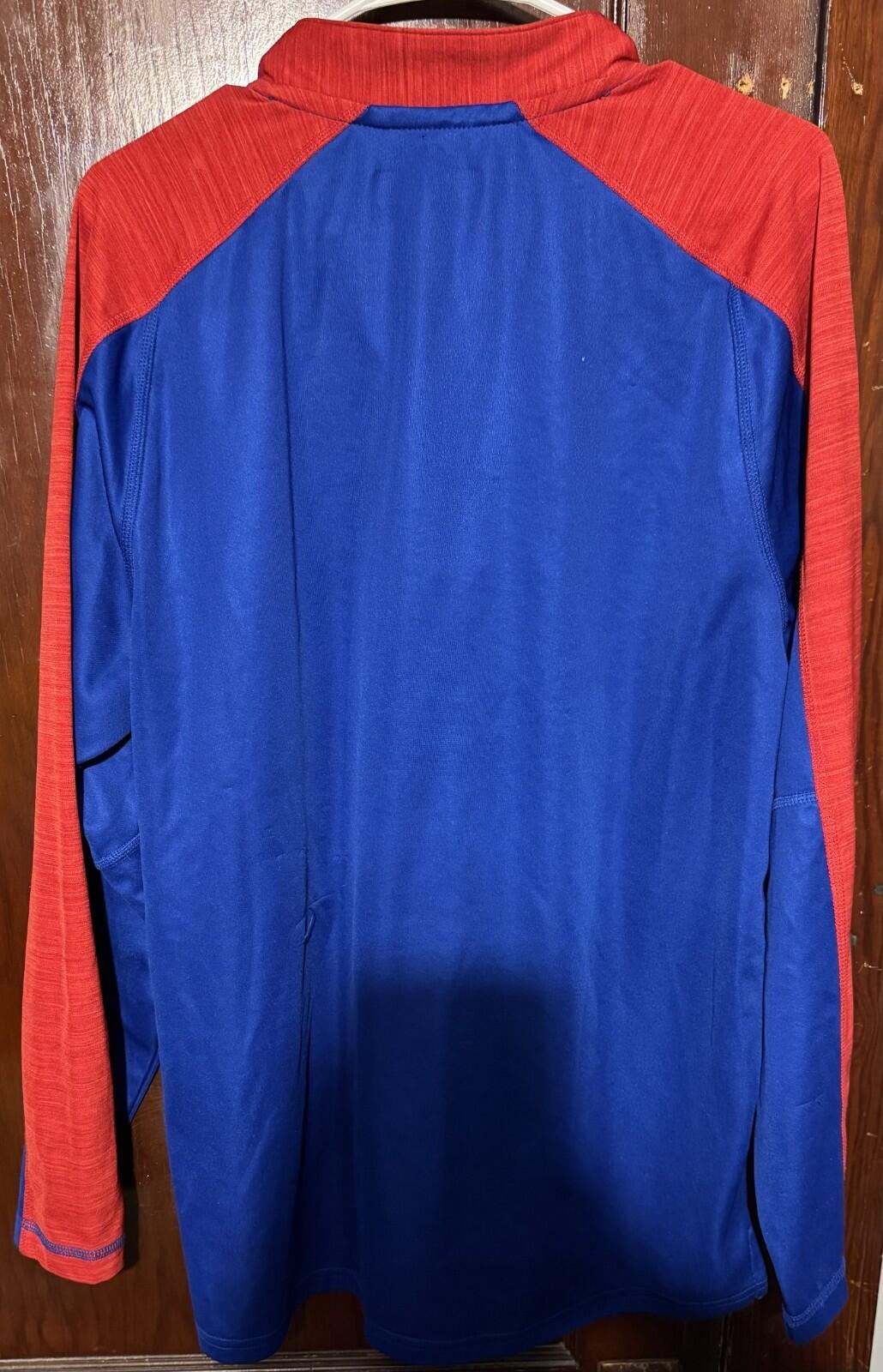 Kansas Jayhawks KU Adidas 1/4 Zip L/S Men Sz L Pullover