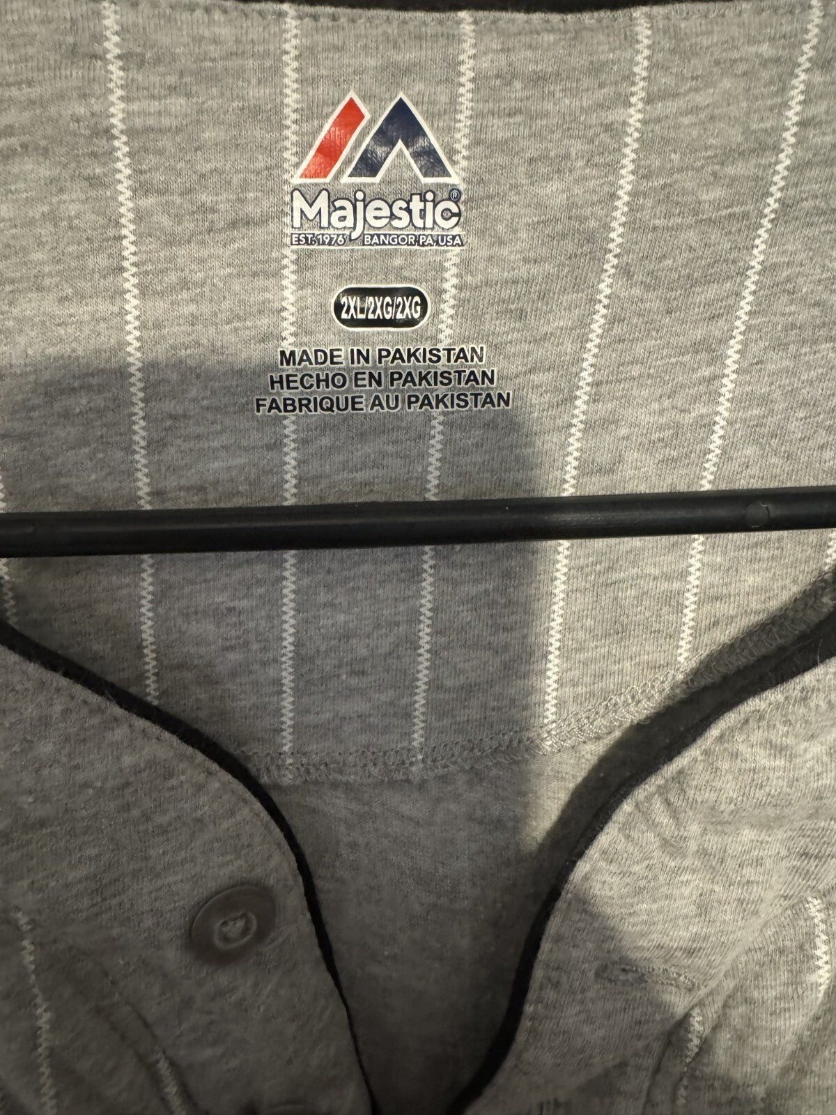 Colorado Rockies Majestic Henley Jersey Men's Sz 2XL Gray