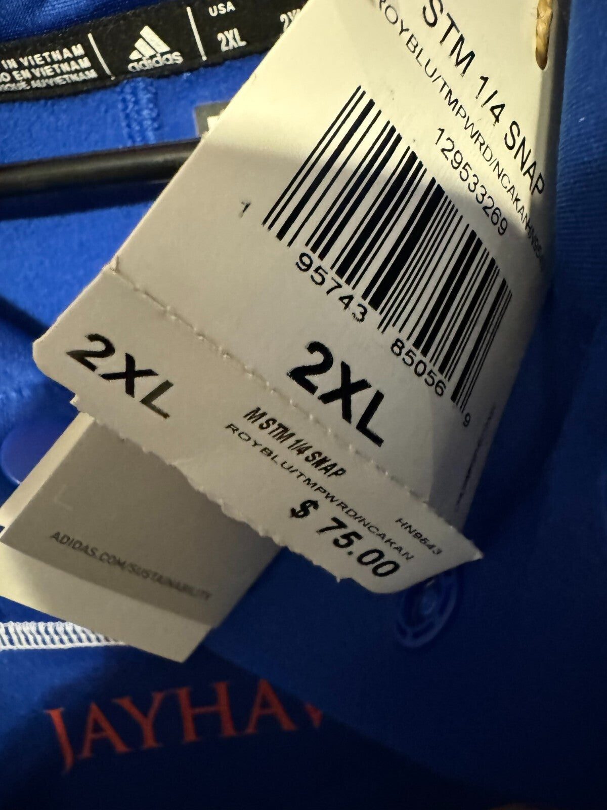 Kansas Jayhawks KU Adidas Track Jacket XXL Pullover Button Up NEW WITH TAGS